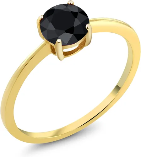 Vista 21 de Gem Stone King Anillo de compromiso solitario con piedra preciosa de oro amarillo de 10 quilates Redondo de 0.236 in Anillo de compromiso