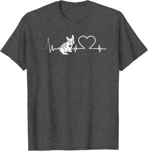 Vista 37 de Heartbeat Bulldog francés Camiseta de propietario de perros Frenchie, Negro