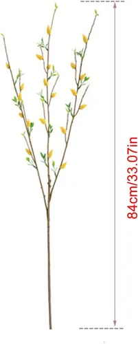 Vista 5 de Firlar 6 ramas artificiales de sauce de coño plateado, 33 pulgadas, enredaderas de árbol secas y rizadas, ramitas de tallo largo, simulación