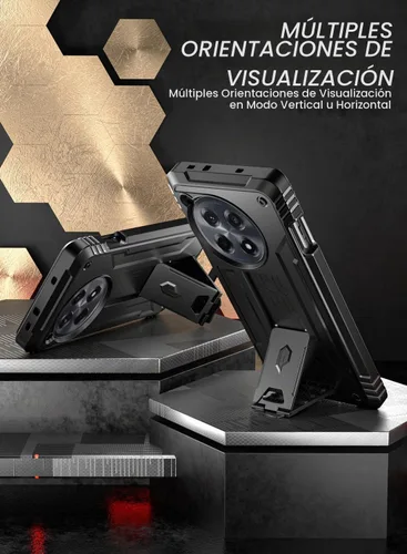 Vista 4 de Funda Poetic Revolution Compatible con OnePlus 12R 5G (2024), con protector de pantalla integrado, funciona con identificación por huellas
