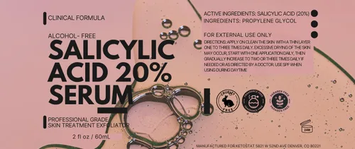 Vista 6 de Solución de suero de ácido salicílico al 20% 2 fl oz Fórmula de dos ingredientes, sin perfume High concentration formulation, minimal ingredient
