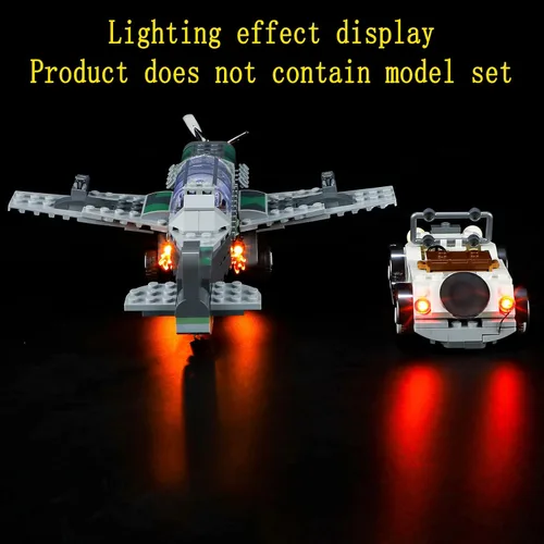 Vista 4 de GEAMENT Kit de luces LED compatible con Lego Fighter Plane Chase, para Indiana Jones 77012 (juego de modelos no incluidos)