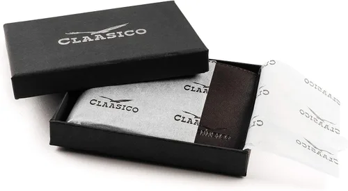 Vista 6 de Cartera para hombre, billetera RFID delgada de piel auténtica, regalo para hombres empaquetado en una elegante caja de regalo