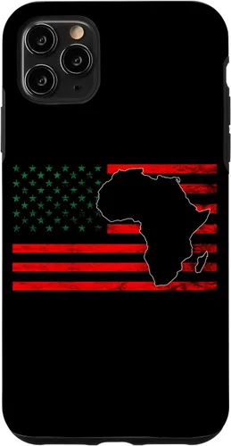 Vista 4 de Funda para iPhone 12 mini USA Black History Afro-American Pan African UNIA Flag Case