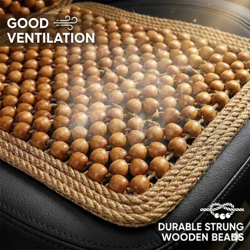 Vista 6 de ZONETECH Cojín para Asiento de Conductor de Madera con Cuentas - Protector de Asiento Universal Masajeador Cómodo para Coche con Alta Ventilación