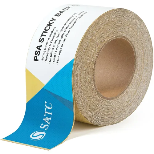 Vista 13 de S SATC Papel de lija PSA Longboard de grano 40, rollo continuo de 20 yardas de largo, 2-3/4" de ancho autoadhesivo con respaldo adhesivo, hojas