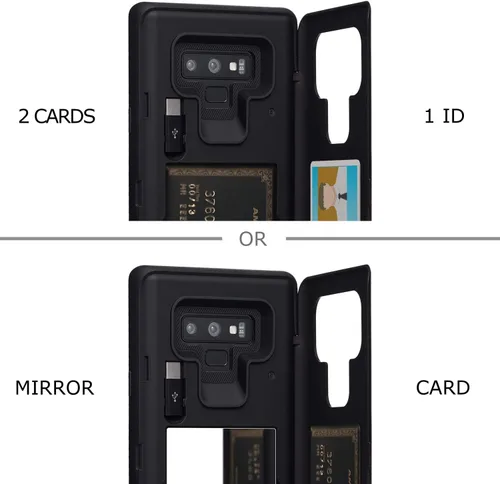 Vista 2 de TORU CX PRO - Funda para Galaxy Note 9, con tarjetero Funda protectora delgada con tarjetas de crédito ocultas, cartera con compartimento