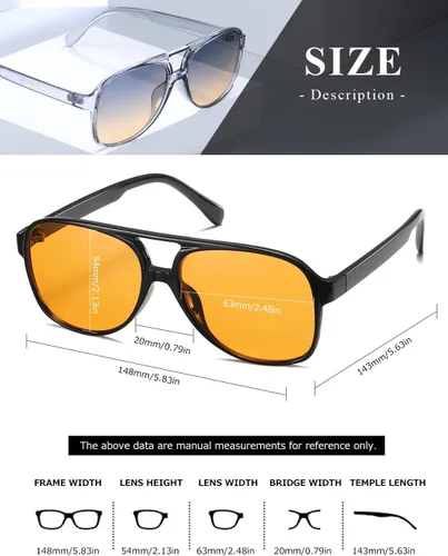 Vista 7 de Gafas de sol clásicas estilo aviador vintage para mujeres y hombres, montura grande, gafas de sol retro de los años 70