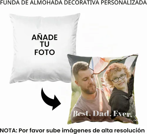 Vista 4 de Easycosy Funda de almohada de terciopelo personalizada, 12 x 12 pulgadas, foto y texto personalizados, dos lados, regalo del día del padre