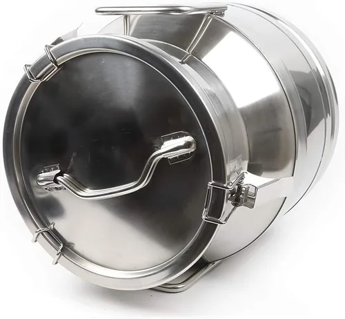 Vista 9 de Lata de leche de acero inoxidable de 20 L, cubo de leche para vino, cubo de vino, jarra de leche con tapa sellada resistente, con tapa sellada