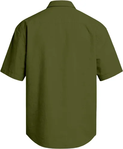 Vista 4 de RTRDE Men's Button Down Shirts Short Sleeve Solid Color Summer Business Casual Dress Shirt, S-3XL