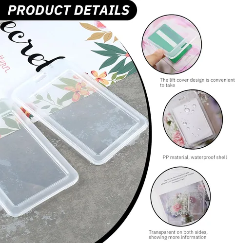 Vista 3 de 20 portatarjetas de identificación verticales transparentes para identificación con nombre, resistente, transparente, de doble cara, rígido, rígido