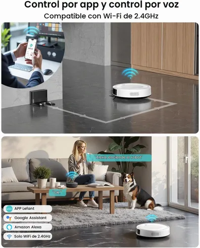 Vista 8 de Lefant M310 Ultra Robot Vacuum and Mop, 6000Pa Suction-Slim Robotic Cleaner with ToF LiDAR Navigation, Accurate Obstacle Avoidance, WiFi/App/Alexa