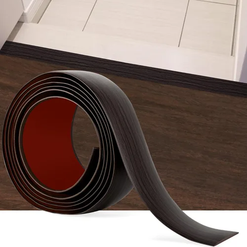 Vista 19 de Tira de transición de piso de 3.3 pies, autoadhesiva, cubierta de vinilo, tira de transición divisora plana, diseño de grano de madera para huecos