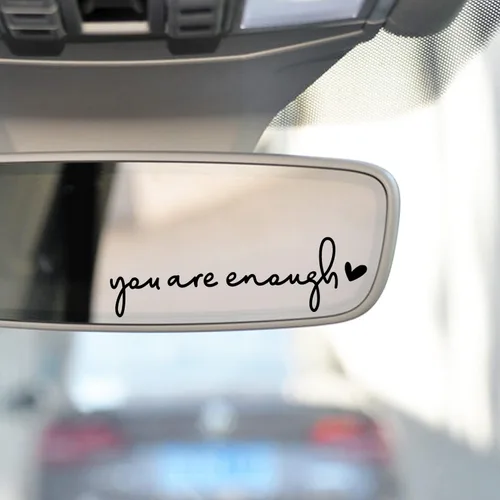 Vista 2 de 3 calcomanías con el texto “You are Enough” para espejo retrovisor, para auto, para vasos térmicos, botellas de agua y ventanas, calcomanías