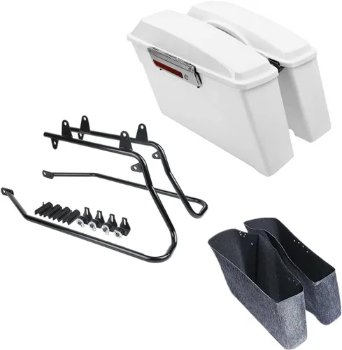 Vista 58 de Kit de soporte de conversión para alforjas extendidas de 4" TCMT, compatible con Harley Heritage Softail Fatboy FLSTF Breakout 1984-2017, negro