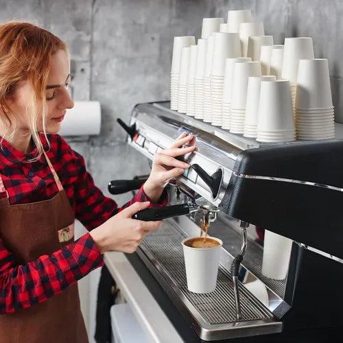 Vista 7 de AOZITA Paquete de 84 tazas de café de 12 onzas, tazas de papel desechables, tazas para bebidas frías o calientes para agua, zumo, café o té