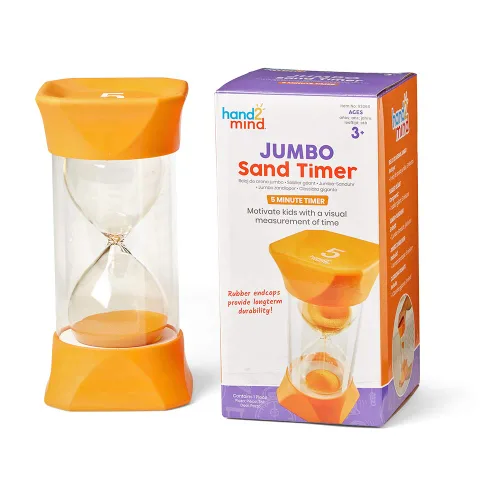 Vista 10 de hand2mind Temporizador de arena jumbo de 1 minuto, temporizador de reloj de arena grande, reloj de arena, temporizador silencioso para niños