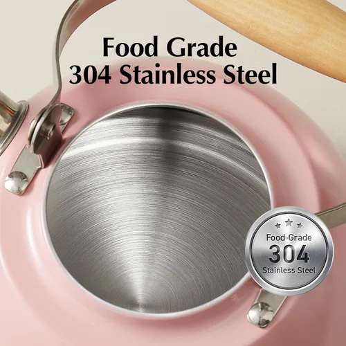 Vista 40 de ROCKURWOK - Tetera de estufa, tetera con mango ergonómico de tacto frío, tetera de acero inoxidable de grado alimenticio, tetera de estufa, tetera
