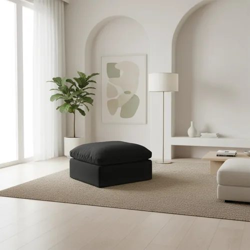 Vista 29 de Sofá modular modular con asiento profundo extra cómodo, sofás modernos negros para sala de estar, apartamento, oficina, espacio pequeño