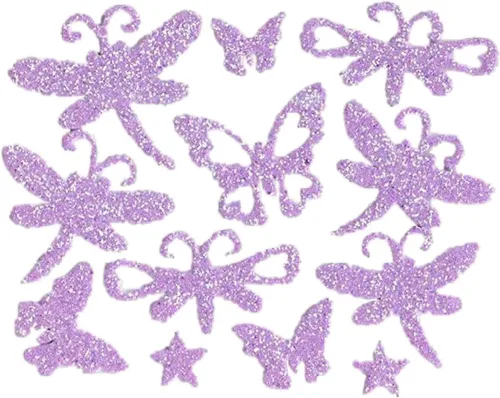 Vista 4 de Go Create! 3 hojas de calcomanías de espuma con purpurina ~ mariposas, estrellas y libélulas