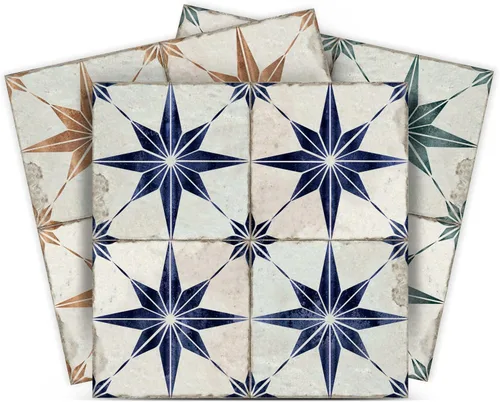 Vista 14 de Azulejos Autoadhesivos para Piso Vintage DIY Papel Tapiz Autoadhesivo Pegatinas de Azulejos (4X4, Turquesa Plata)