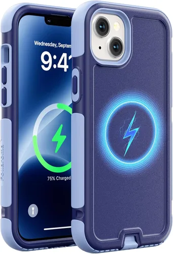 Vista 9 de Follaroma Funda para iPhone 14, compatible con MagSafe, resistente a prueba de golpes, protección anticaídas, cubierta magnética de doble capa
