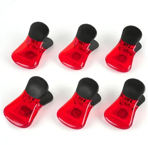 Vista 8 de Juego de clips magnéticos de plástico para refrigerador, clips de papel magnéticos, clips para bolsas de aperitivos, clips multiusos, juego de 6