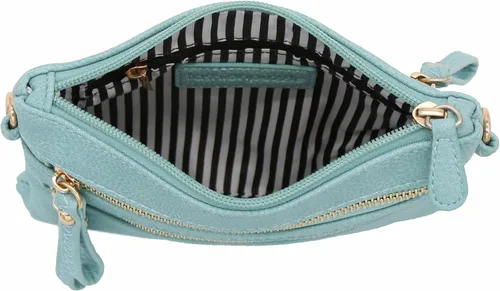 Vista 26 de Bolso de hombro cruzado con múltiples bolsillos y cremallera y correa de muñeca pequeña