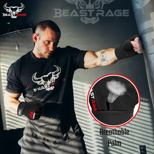 Vista 5 de BEAST RAGE Guantes de Taekwondo Karate para Hombres y Mujeres, Guantes de Entrenamiento de Boxeo MMA Kickboxing Sparring Artes Marciales Guantes