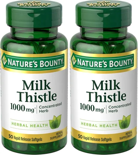 Vista 8 de Nature's Bounty Cardo mariano 1000 mg, suplemento de salud herbal, suplemento diario, sin gluten, cápsulas blandas de liberación rápida, 50