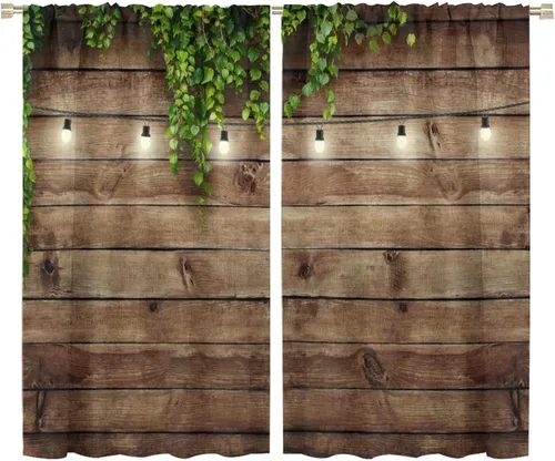 Vista 36 de Cortinas opacas para pared de ladrillo, rústicas, para pared de ladrillo, naranja y rojo, impresión artística para sala de estar, dormitorio