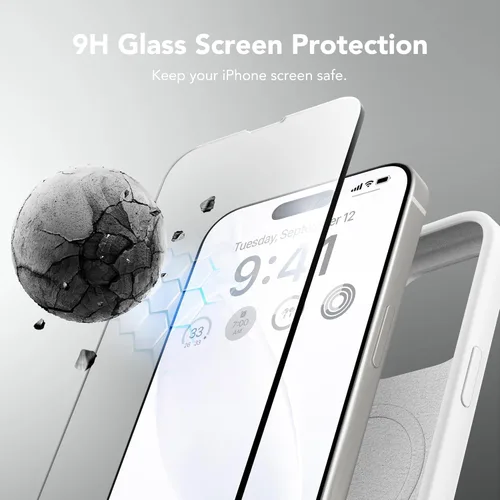 Vista 4 de GONEZ Funda de silicona para iPhone 14 Pro Max, compatible con MagSafe, con protector de pantalla + protector de lente de cámara, silicona líquida a