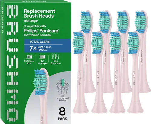 Vista 10 de Cabezales de cepillo de dientes de reemplazo Brushmo Total Clean, compatibles con los mangos de cepillo de dientes eléctricos Philips Sonicare
