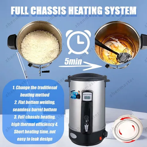 Vista 3 de Electric Candle Wax Melter 1500W, Stainless Steel Wax Melting Pot 8–35L with Digital Thermostat and Wax Pouring Nozzle, for Soy Wax, Beeswax, 8L
