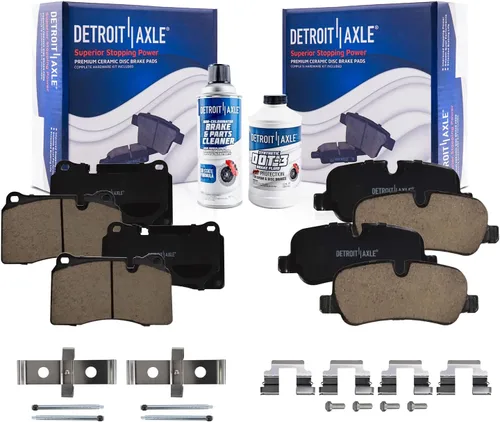 Vista 64 de Detroit Axle - Pastillas de Freno Delantero Izquierdo Reemplazo de Pinza de Disco para Dodge Ram 1500 Dakota Mitsubishi Raider - Juego de 3 piezas