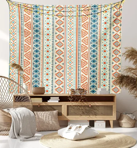 Vista 121 de Ambesonne Tapiz de hongos, atmósfera psicodélica, escena astral estrellada con motivos orientales trippy, decoración de tela para colgar en la pared