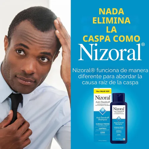 Vista 5 de Nizoral Champú anticaspa con 1% de ketoconazol, 14 onzas líquidas, aroma fresco, champú antifúngico
