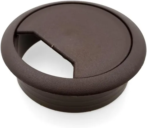 Vista 2 de Modket M4327-80-BN - Cubierta de agujero organizador de cables de computadora de PC, 3-1/8 pulgadas, ojal de plástico marrón para escritorio, 1
