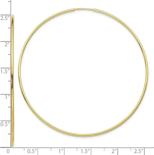 Vista 4 de Juego de aretes de aro de tubo sin fin de oro amarillo de 10 quilates, joyería fina redonda para mujer, regalos para ella, Cristal Oro amarillo