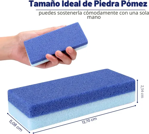Vista 2 de Paquete de 6 piedras de pumita para pies EWAGOA para remover callos, herramientas de pedicura EWAGOA para pies, exfoliador y limpiador de pies