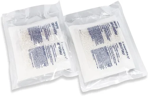 Vista 4 de Camco 44286 Deshumidificador colgante sin fragancia - Gancho práctico que absorbe hasta 3 veces su peso en agua, reduce la humedad en armarios
