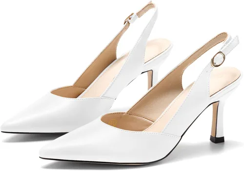 Vista 3 de Zapatos de tacón de gatito para mujer, con puntera puntiaguda, sin espalda, para boda, fiesta, vestido