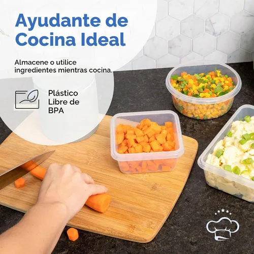 Vista 8 de Chef's Path Juego de 32 piezas de contenedores herméticos de almacenamiento de alimentos con tapas de fácil cierre, 16 contenedores y tapas