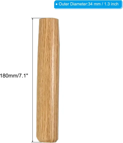 Vista 2 de PATIKIL Mango de pala de madera de 7 pulgadas, reemplazo de mango de pala de jardín, madera dura, marrón, 7.1 pulgadas