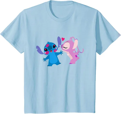 Vista 11 de Disney Stitch and Angel - Camiseta para el día de San Valentín Negro