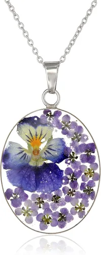 Vista 19 de Amazon Essentials Collar con colgante de flor prensada de plata de ley y oro sobre plata esterlina (anteriormente colección Amazon)