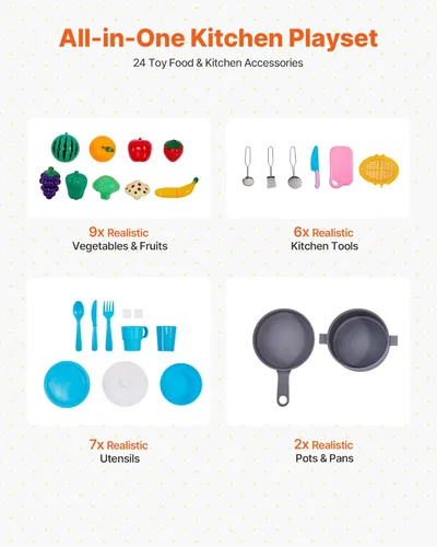 Vista 3 de VEVOR Cocina de Juguete de Madera, Cocina de Juego para Niños con Luces y Sonidos, Cocina Infantil con Máquina de Hielo, Horno, Fregadero