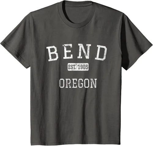 Vista 46 de Bend Oregon OR Camiseta vintage, Negro