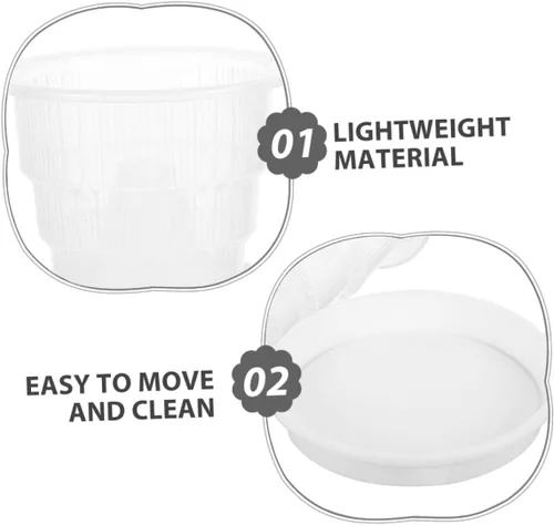 Vista 3 de Orchid Planter Set with Holes and Matching Tray PP